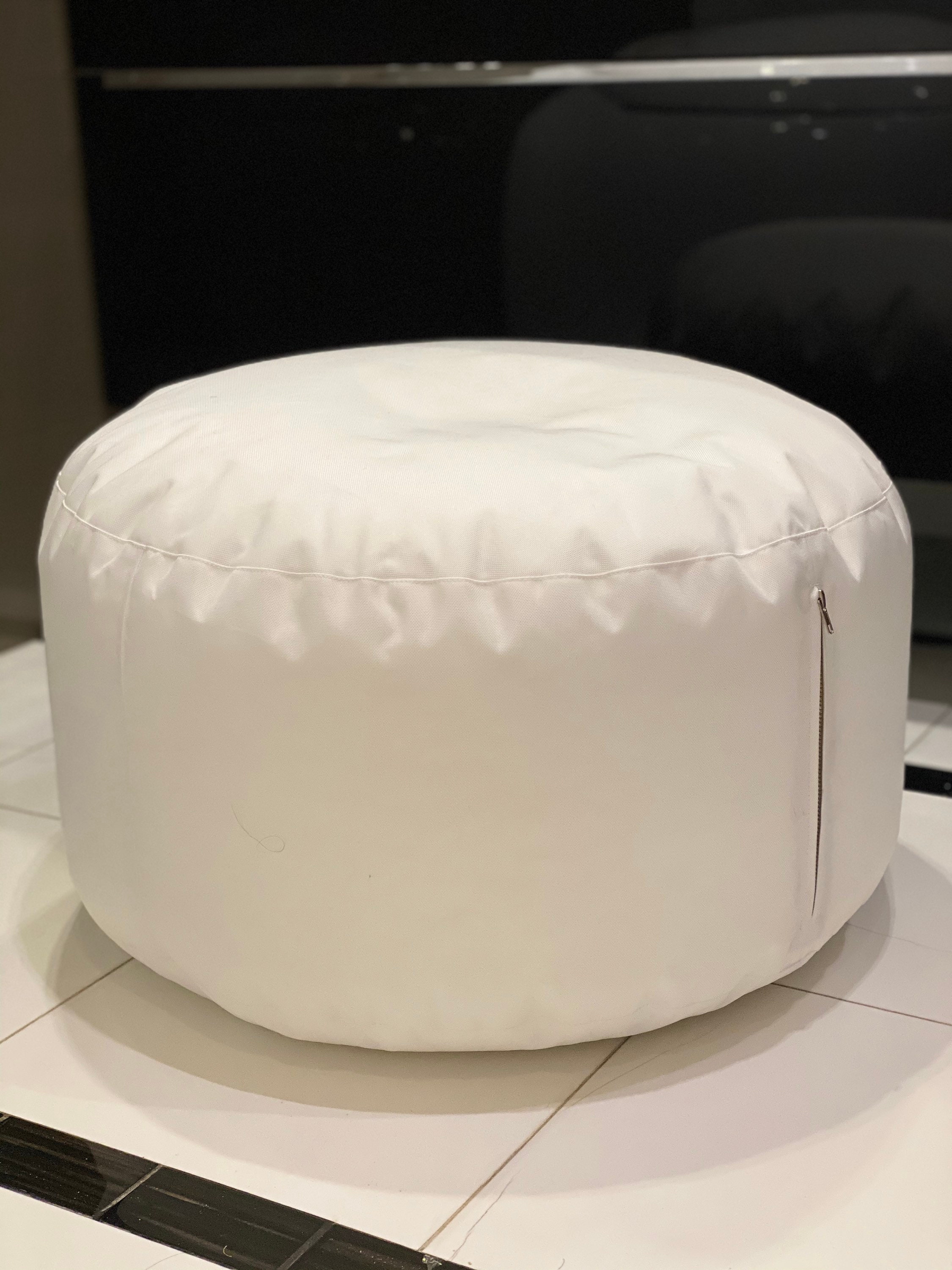 Black outdoor waterproof floor pouf ottoman knitted pouf Etsy