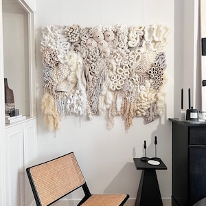 Coral reef fiber art wall hangings, decorative wall tapestries, abstract art, tapestry for the wall, macrame wall hangings, textile art image 2