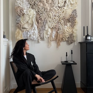 Wandkleden van koraalrifvezelkunst, decoratieve wandtapijten, abstracte kunst, wandtapijt, macramé wandkleden, textielkunst
