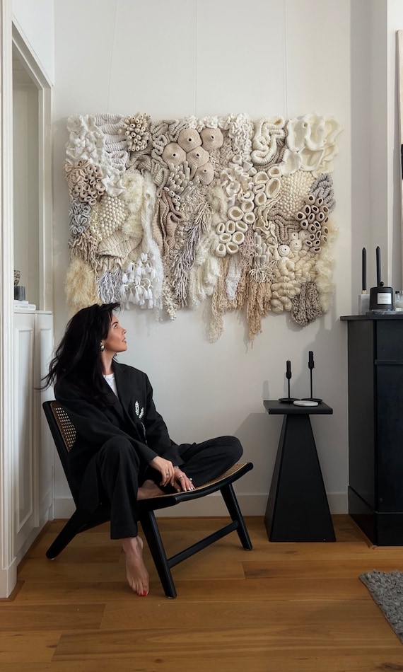 Coral reef fiber art wall hangings, decorative wall tapestries, abstract art, tapestry for the wall, macrame wall hangings, textile art