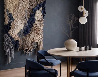 Large Custom Fiber Wall Art | Textural Wall Sculpture | Neutral Interior Art|large macramé | fiber art 3D textured wall art | wall sculpture