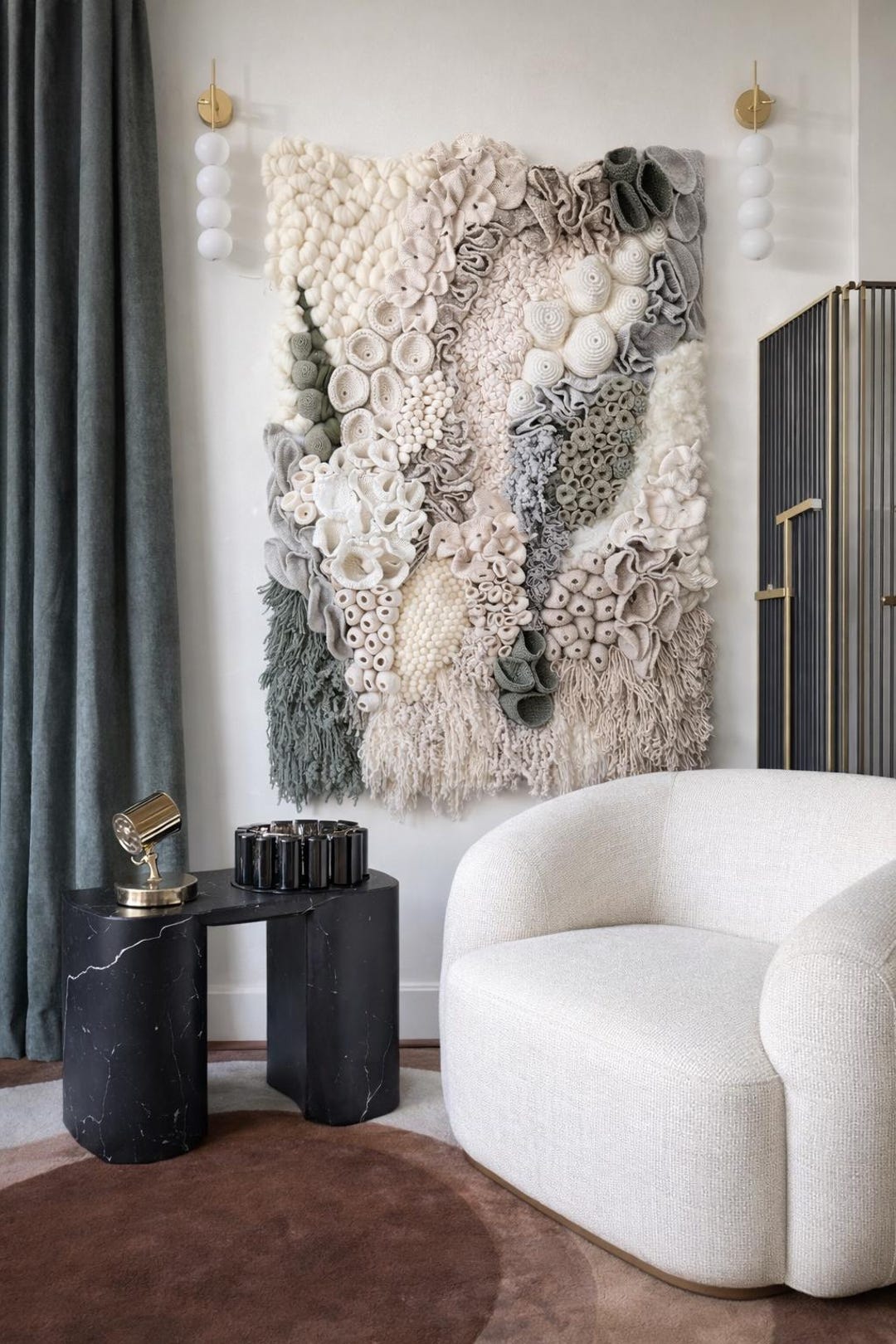 Large Custom Fiber Wall Art | Textural Wall Sculpture | Neutral