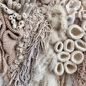 Coral reef fiber art wall hangings, decorative wall tapestries, abstract art, tapestry for the wall, macrame wall hangings, textile art image 8