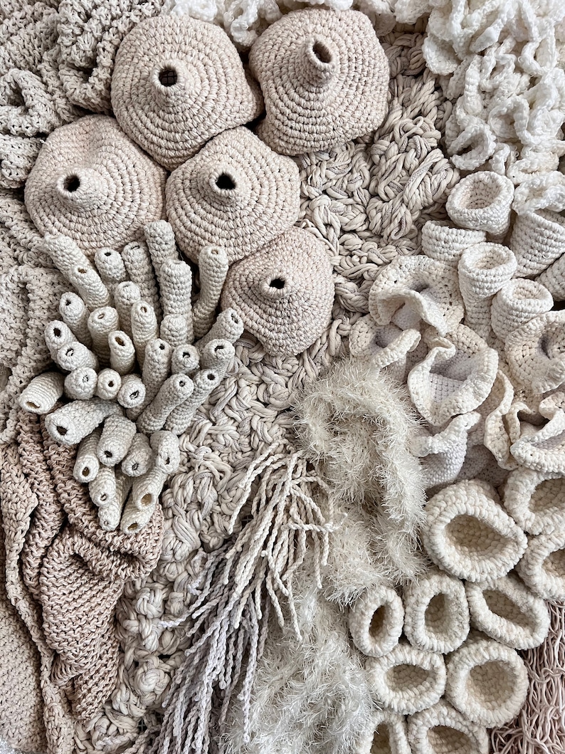 Coral reef fiber art wall hangings, decorative wall tapestries, abstract art, tapestry for the wall, macrame wall hangings, textile art image 7