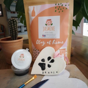 Paw Print Clay Kit DIY craft at home prints into clay, Air Drying Clay. Gift for dog lover. Secret santa gift idea. Christmas pet gifts. image 4