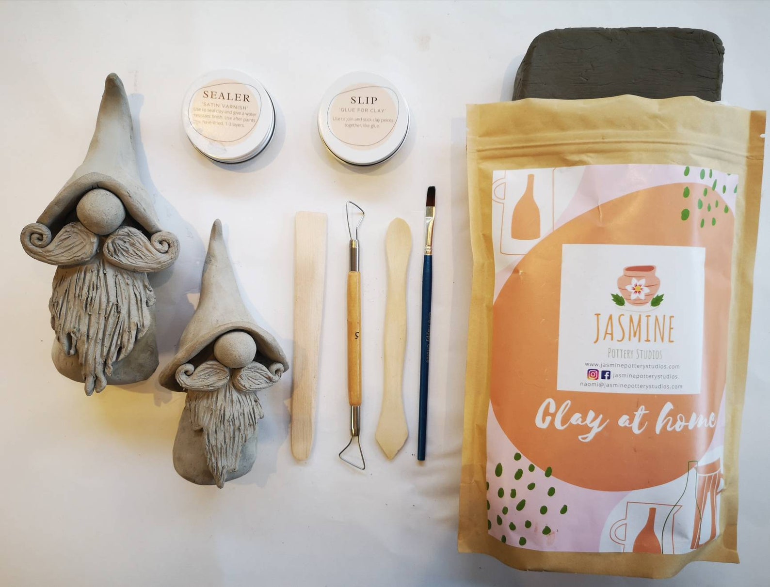 Clay Pottery Kit for 2 Craft Your Own DIY Gnome. Air Drying Etsy Ireland