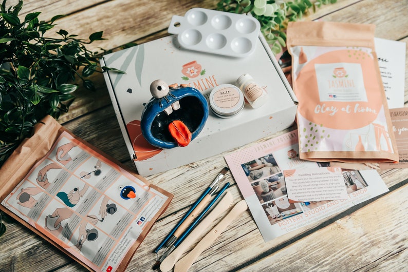 Clay Pottery Kit for 2 DIY Pottery at Home Kit for Kids Etsy