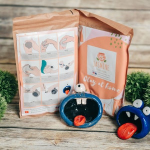 DIY lufttorkande lerkeramikset för barn: Hemskola pyssel