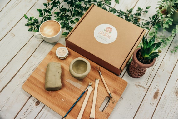 DIY Clay Pottery Kit for 2: Craft at Home - Air Drying Clay