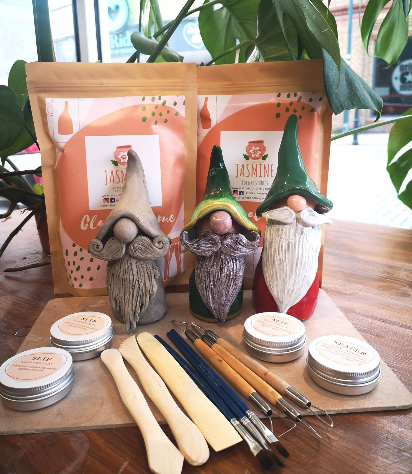 Clay Pottery Kit for 6 Craft Your Own DIY Gnome. Air Drying Etsy UK