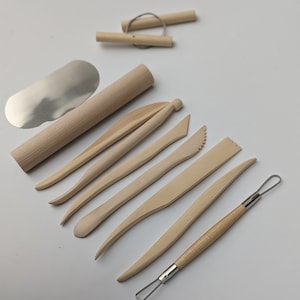 Pottery Tool Kit: 10-Piece Wood Clay Sculpting Set