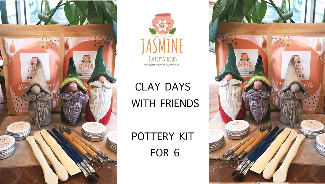 Clay Pottery Kit for 6 Craft Your Own DIY Gnome. Air Drying Etsy UK