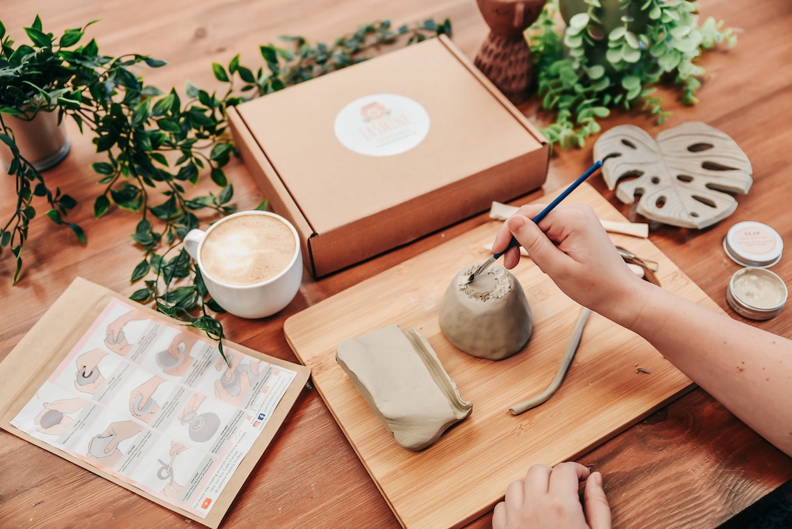 Clay Pottery Kit for 2 DIY Pottery at Home Kit for Kids Etsy