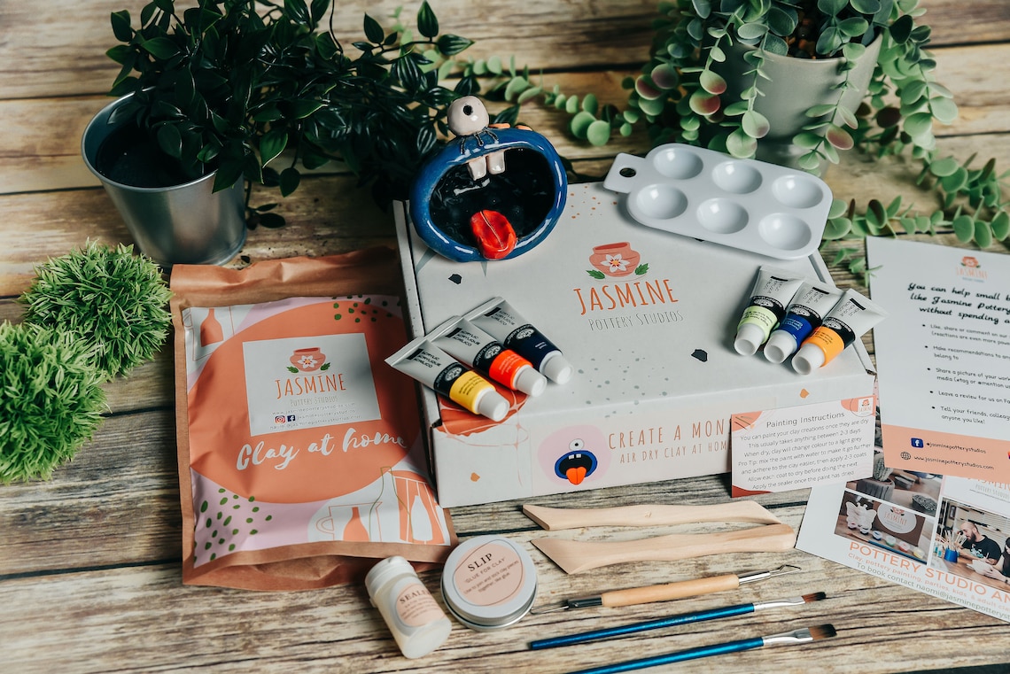 Clay Pottery Kit DIY Pottery at Home Kit for Kids Air Etsy