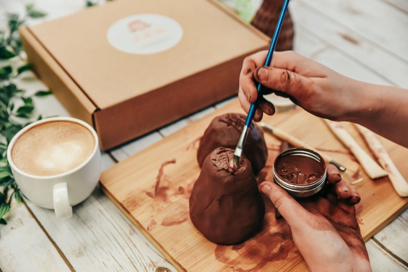 Clay Pottery Kit for 2 Craft Your Own Plant Pot at Home. Air Etsy