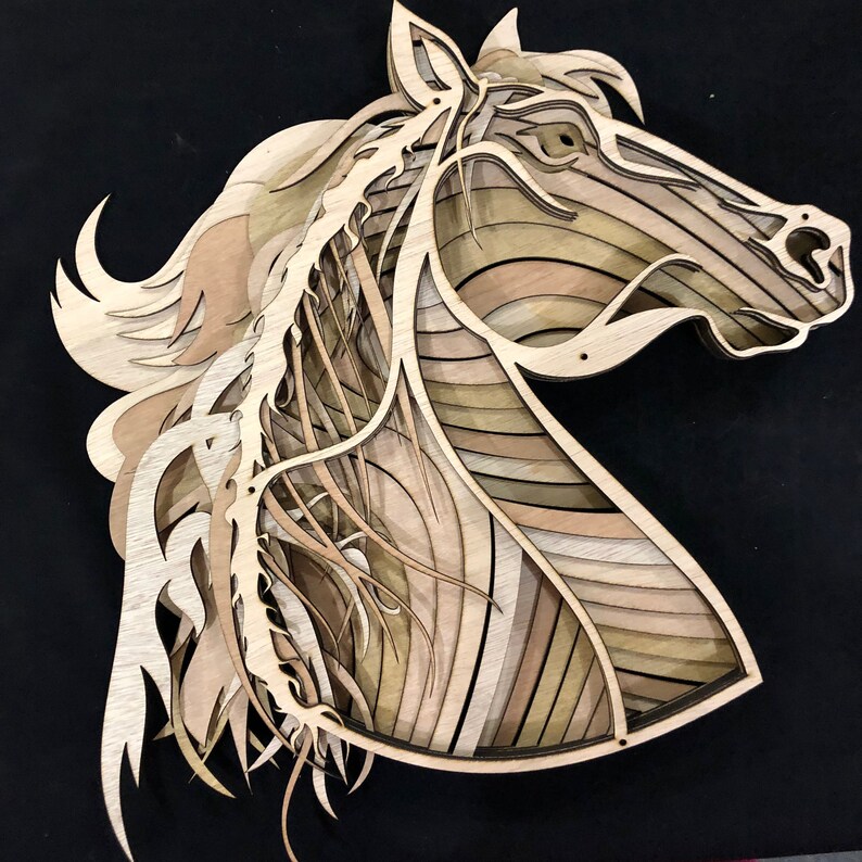 Download Laser cut Files 3d mandala svg Multilayer Mandala free horse | Etsy