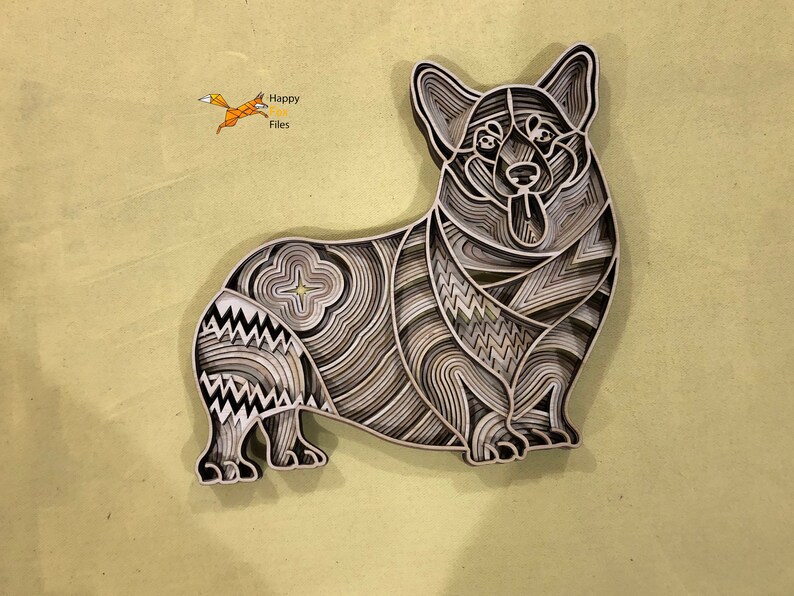 Download Laser cut Files 3d mandala svg Multilayer Mandala Corgi ...