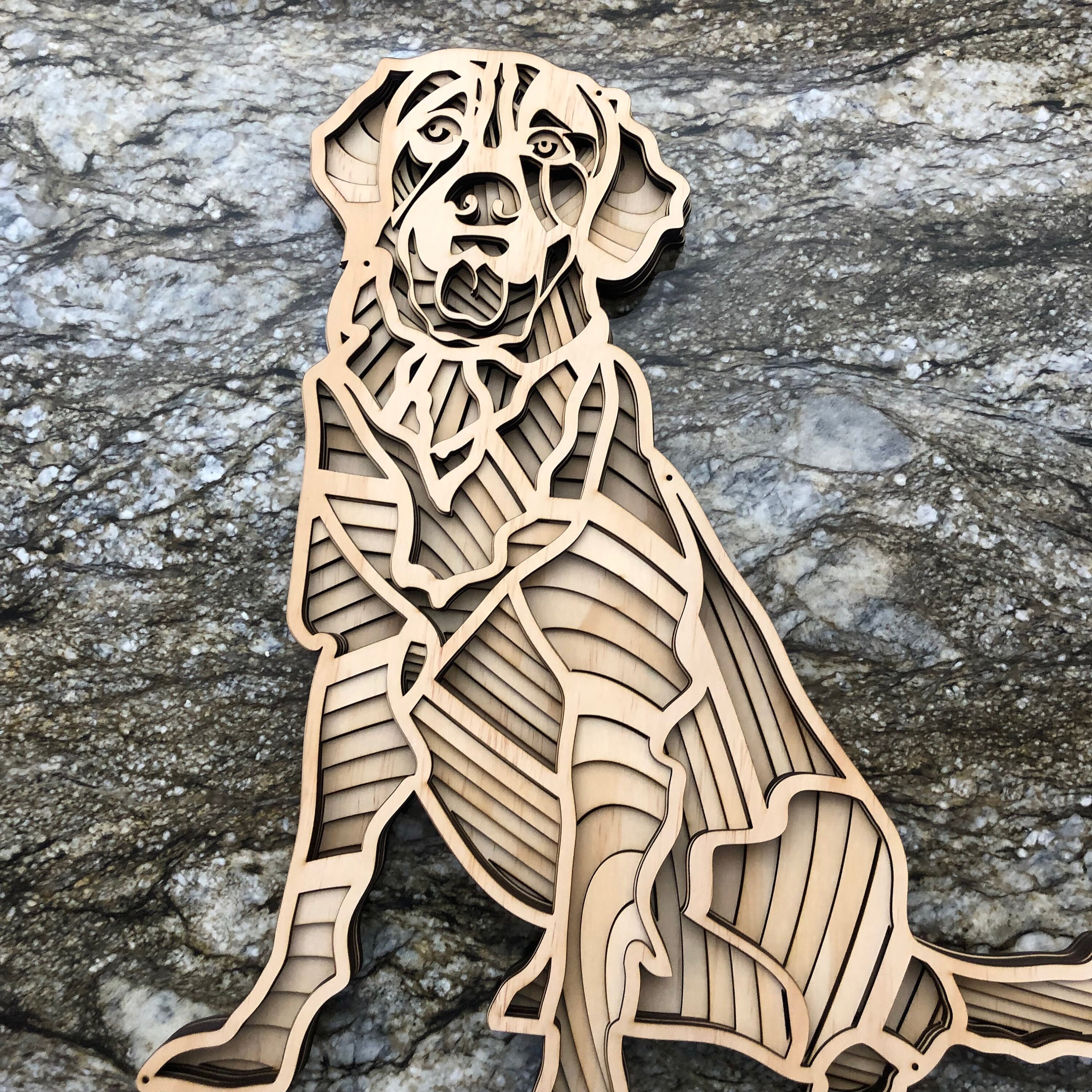 3d mandala svg dog svg Laser cut Files layered Golden | Etsy
