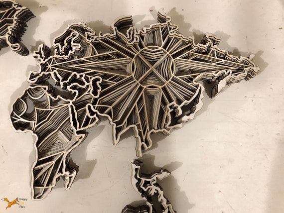 Download Layered Steampunk World Map Mandala Glowforge Dxf Laser Cut Files Ai World Map Svg 3d Mandala Svg Pdf Cdr Svg Maker Supplies Electronics Accessories Kromasol Com