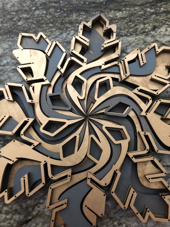 Download 3d Mandala Svg Snowflake Svg Laser Cut Files Layered Etsy