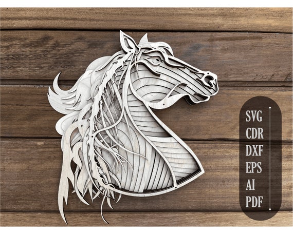 Download 3d Mandala Svg Horse Svg Laser Cut Files Layered Horse Etsy