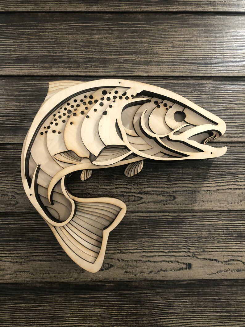 Download Laser cut Files 3d mandala svg Multilayer Fish Trout ...