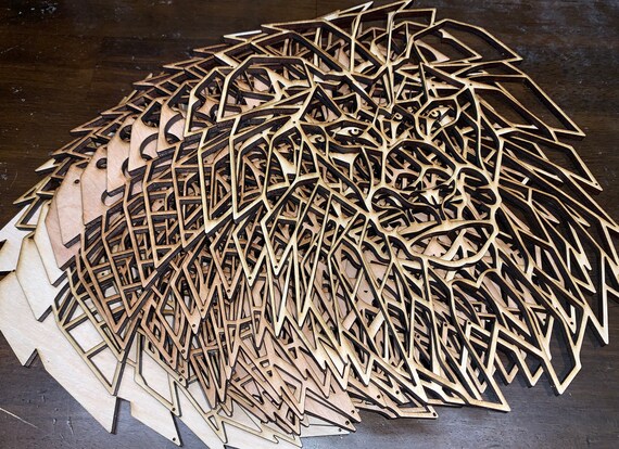 Download 3d Mandala Svg Lion Svg Laser Cut Files Layered Lion Etsy