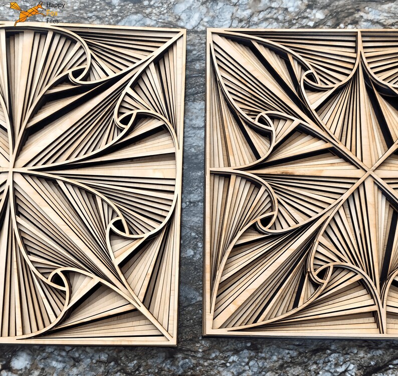 Template Files for Laser Cutting Multilayer Geometry Mandala digital CNC Pattern Vector plans blueprint model 3d volumetric drawings Decor