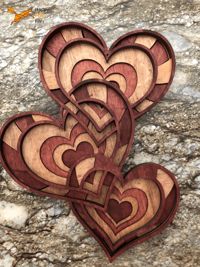 Download 3d mandala svg heart svg Laser cut Files layered United | Etsy