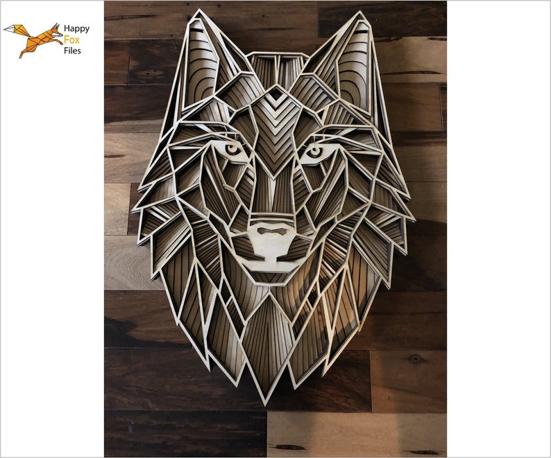 Download Taglio laser File 3d mandala svg Multilayer Mandala Wolf ...