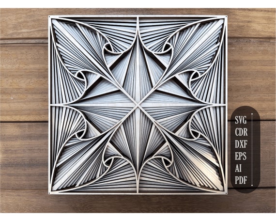 Download 3d Mandala Svg Laser Cut Files Layered Geometry Mandala Etsy