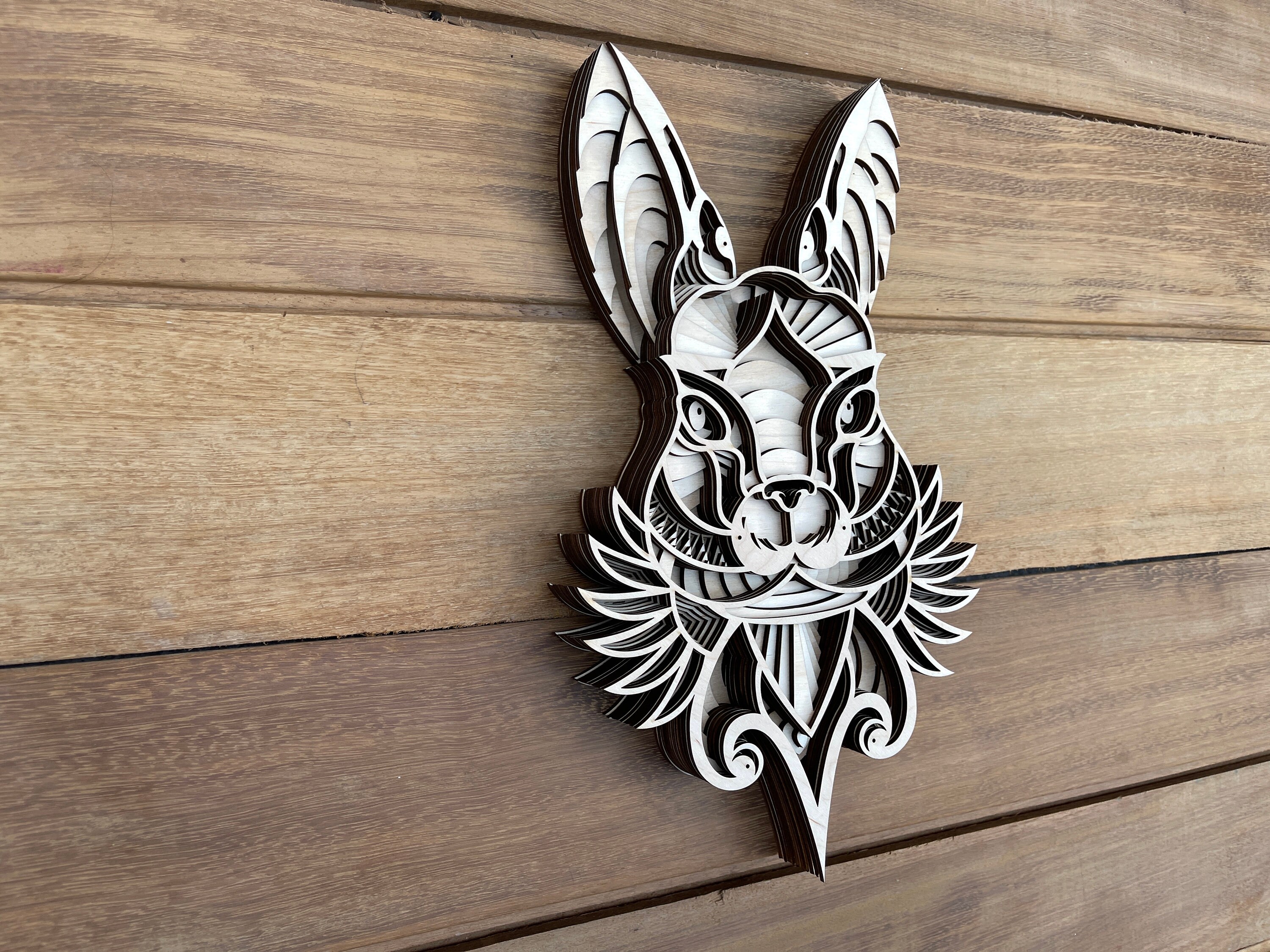 Download 3d mandala svg bunny svg Laser cut Files gelaagde Bunny | Etsy