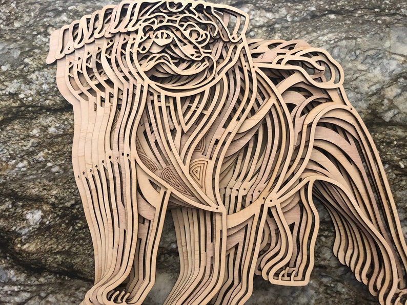 Download Laser cut Files 3d mandala svg Multilayer Mandala Pug Dog | Etsy