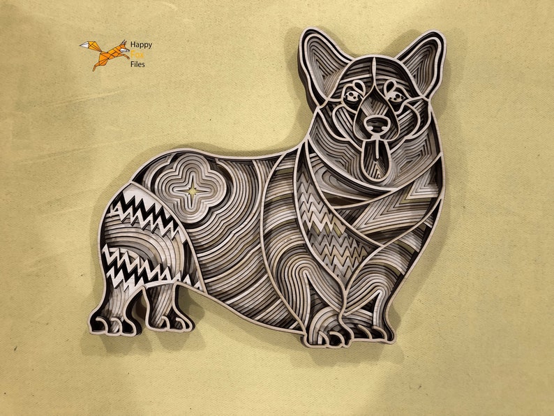 Download Free Laser Cut Files 3d Mandala Svg Multilayer Mandala Corgi Dog Etsy SVG Cut Files