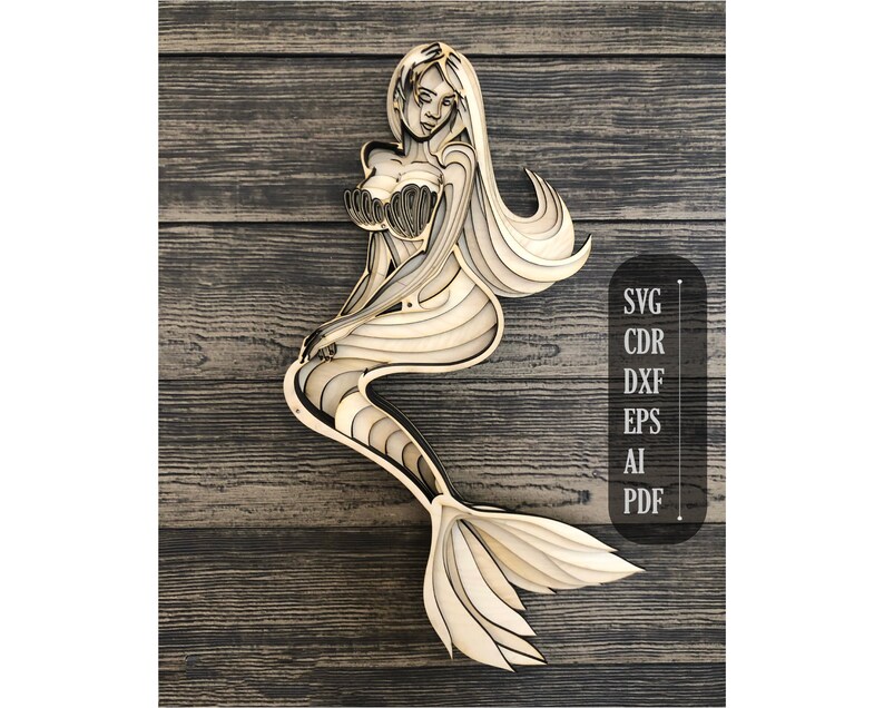 Laser Cut Files 3d Mandala Svg Layered Mermaid Svg 3d Etsy