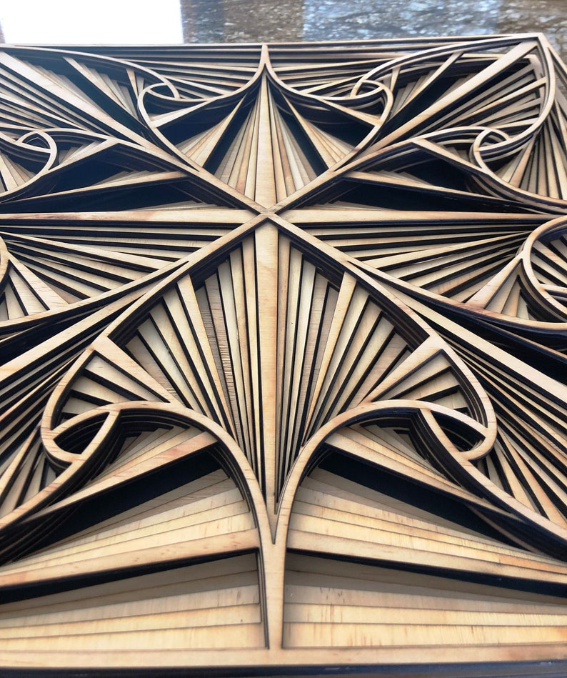 Template Files for Laser Cutting Multilayer Geometry Mandala digital CNC Pattern Vector plans blueprint model 3d volumetric drawings Decor