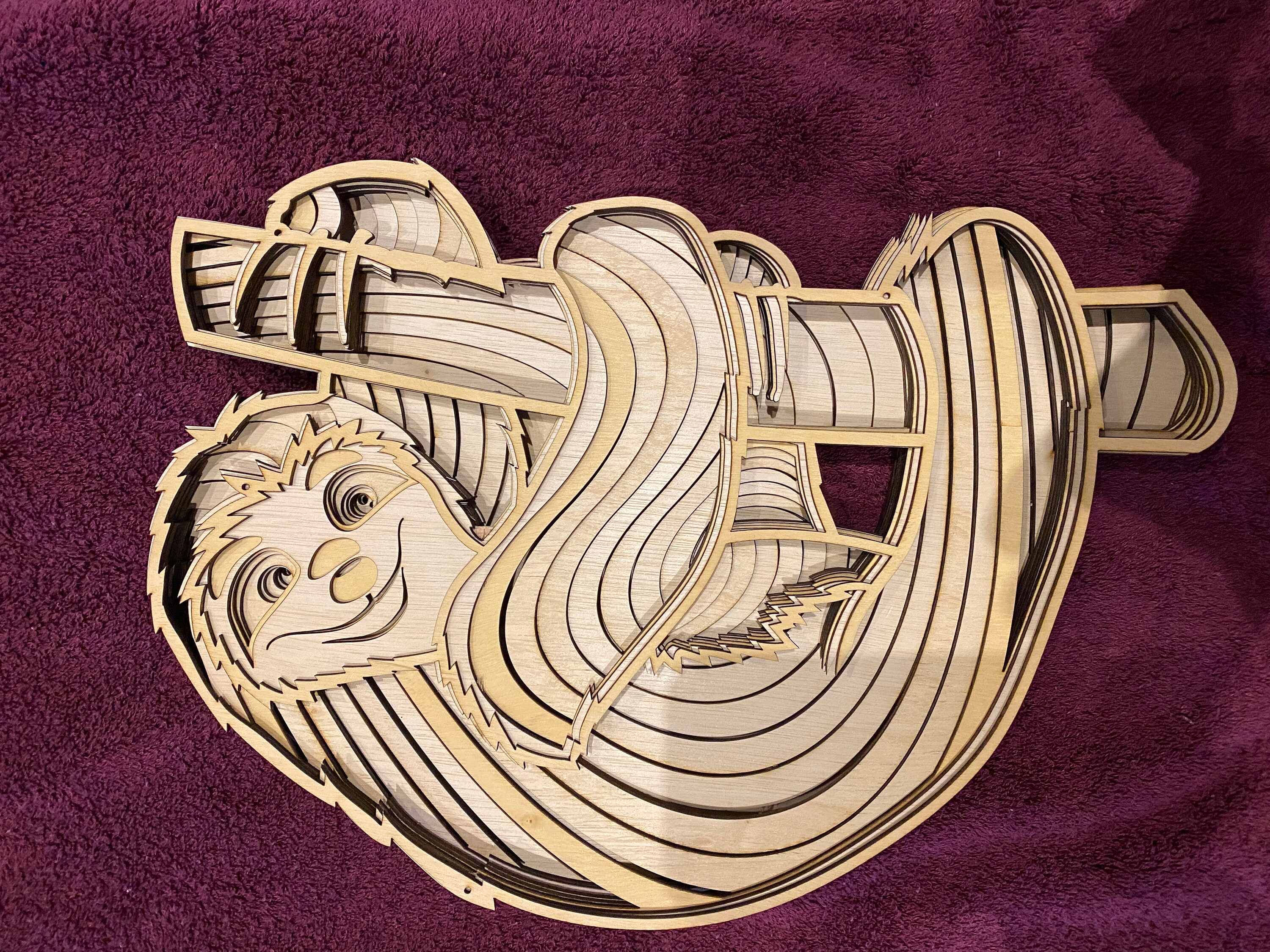 Download 3d Mandala Svg Sloth Svg Laser Cut Files Layered Sloth Etsy