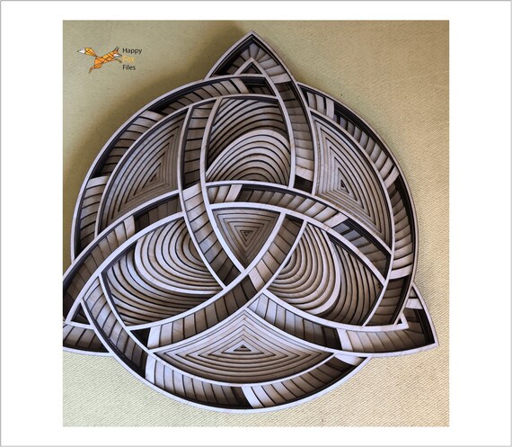 Download Sculpting Forming Craft Supplies Tools Template Files For Laser Cutting Multilayer Mandala Celtic Knot Digital Cnc Pattern Vector Plans Blueprint Model 3d Volumetric Drawings