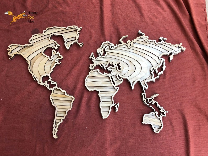 Download Laser Cut Files 3d Mandala Svg Multilayer Mandala World Map Etsy