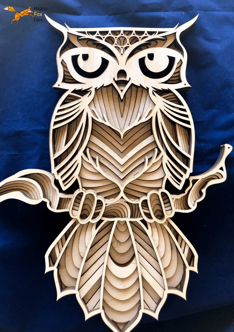 Download Laser cut Files 3d mandala svg Multilayer Mandala Owl ...