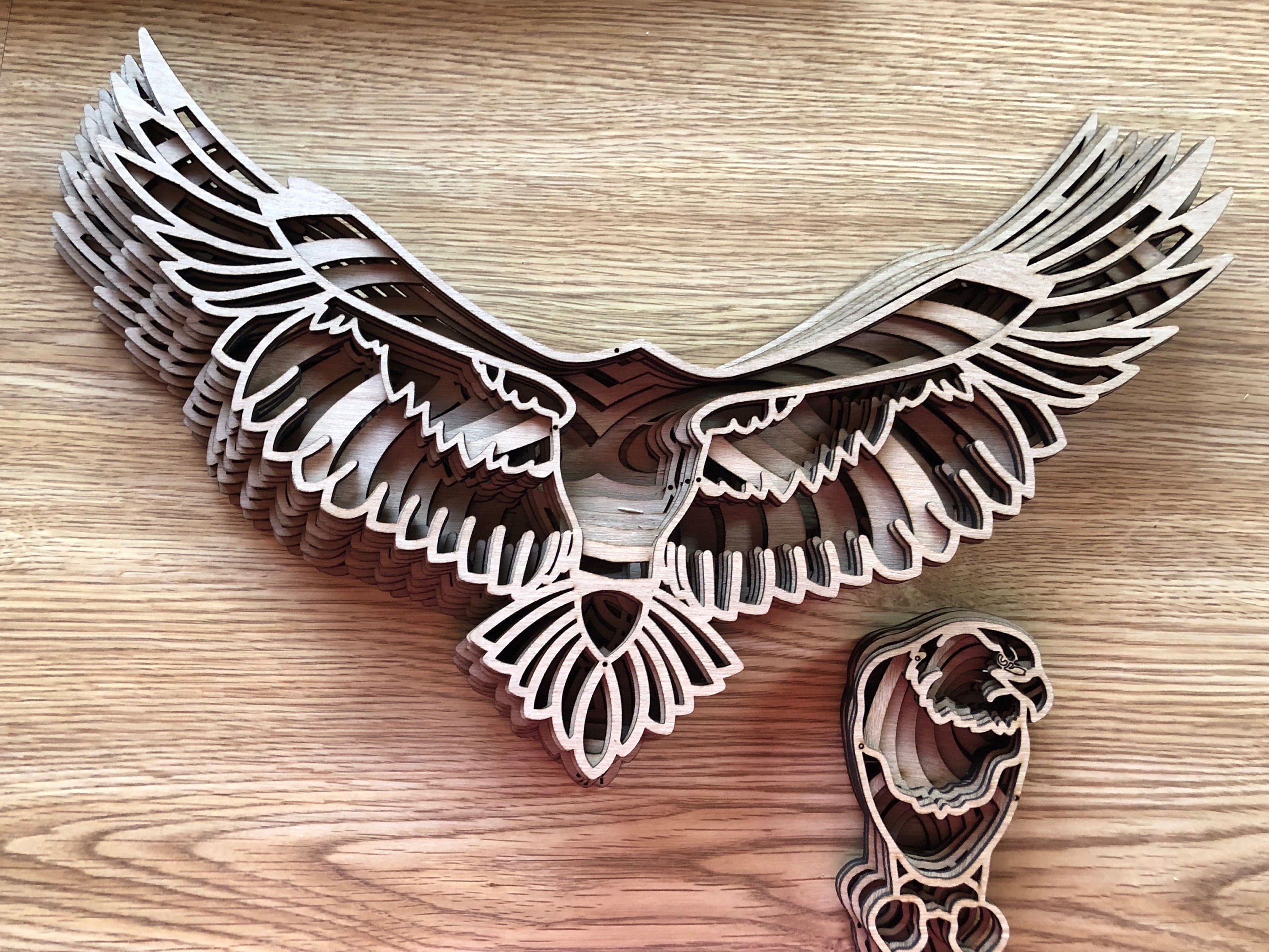 Download 3d mandala svg Bird Svg Laser cut Files layered Eagle | Etsy