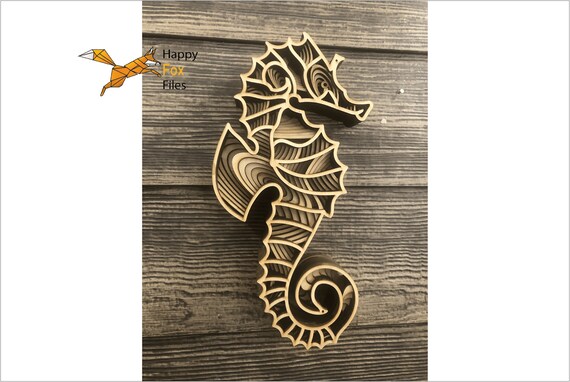 Download 3d mandala svg Laser cut Files layered Seahorse Mandala | Etsy