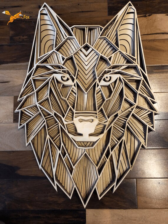 Download 3d Mandala Svg Wolf Svg Laser Cut Files Layered Wolf S Etsy