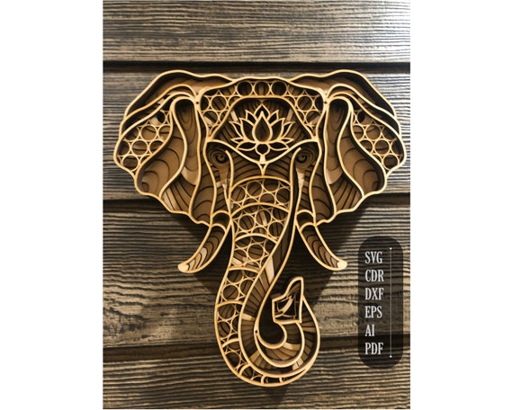 Download 3d Mandala Svg Elephant Svg Laser Cut Files Layered Etsy