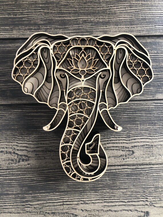 Download 3d Mandala Svg Elephant Svg Laser Cut Files Layered Etsy