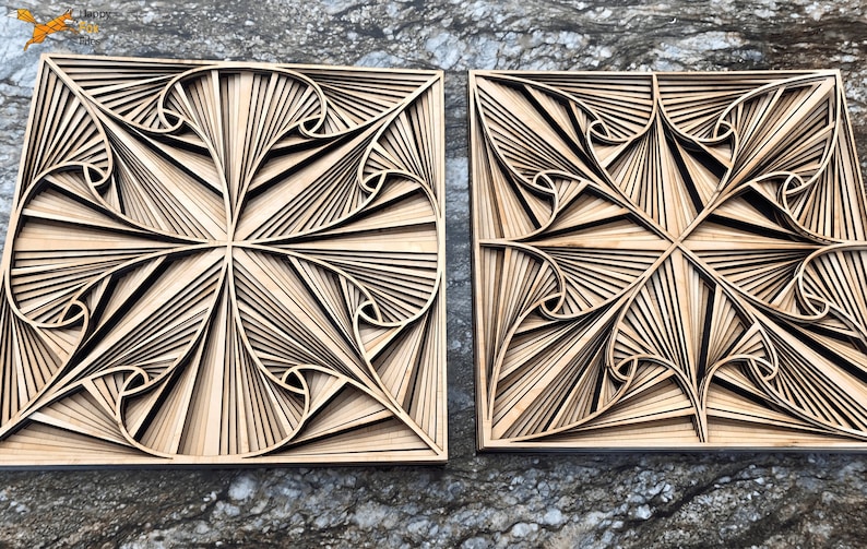 Template Files for Laser Cutting Multilayer Geometry Mandala digital CNC Pattern Vector plans blueprint model 3d volumetric drawings Decor