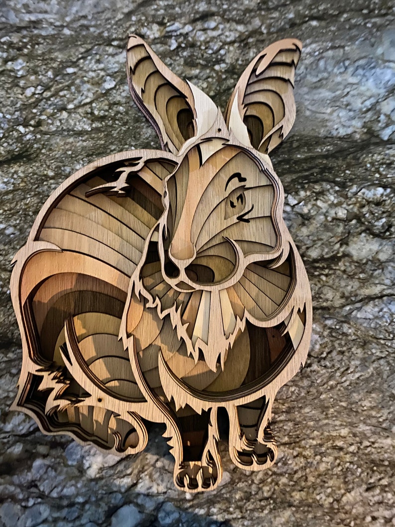 Download 3d mandala svg Bunny svg Laser cut Files layered Rabbit | Etsy