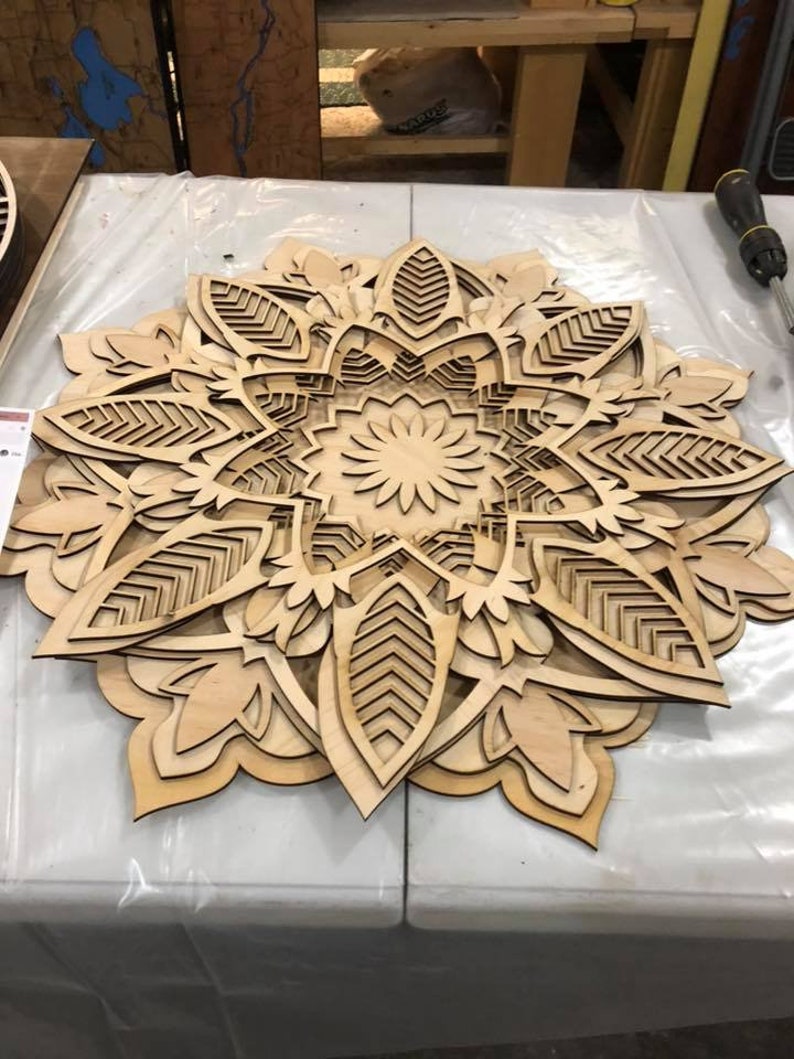 Laser cut Files 3d mandala svg Mandala Flower digital CNC ...