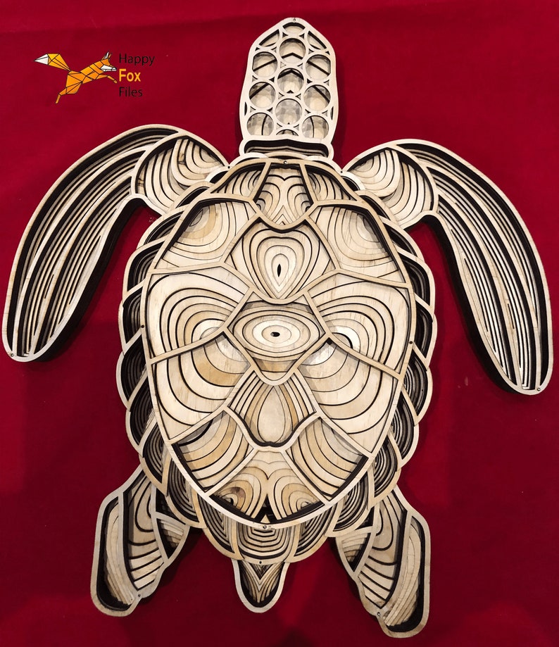 Download Laser cut Files 3d mandala svg Multilayer Mandala Wise Turtle | Etsy