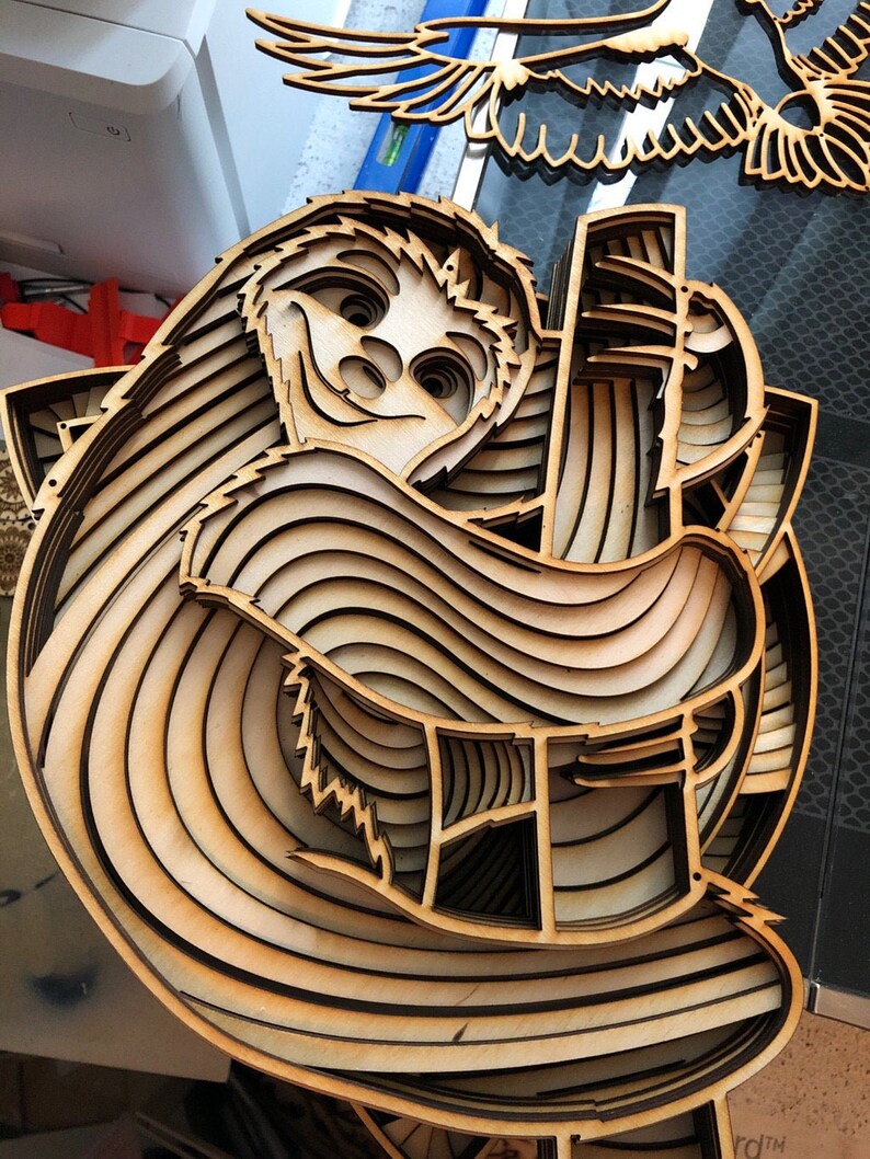 Download Laser cut Files 3d mandala svg Multilayer Mandala Sloth | Etsy